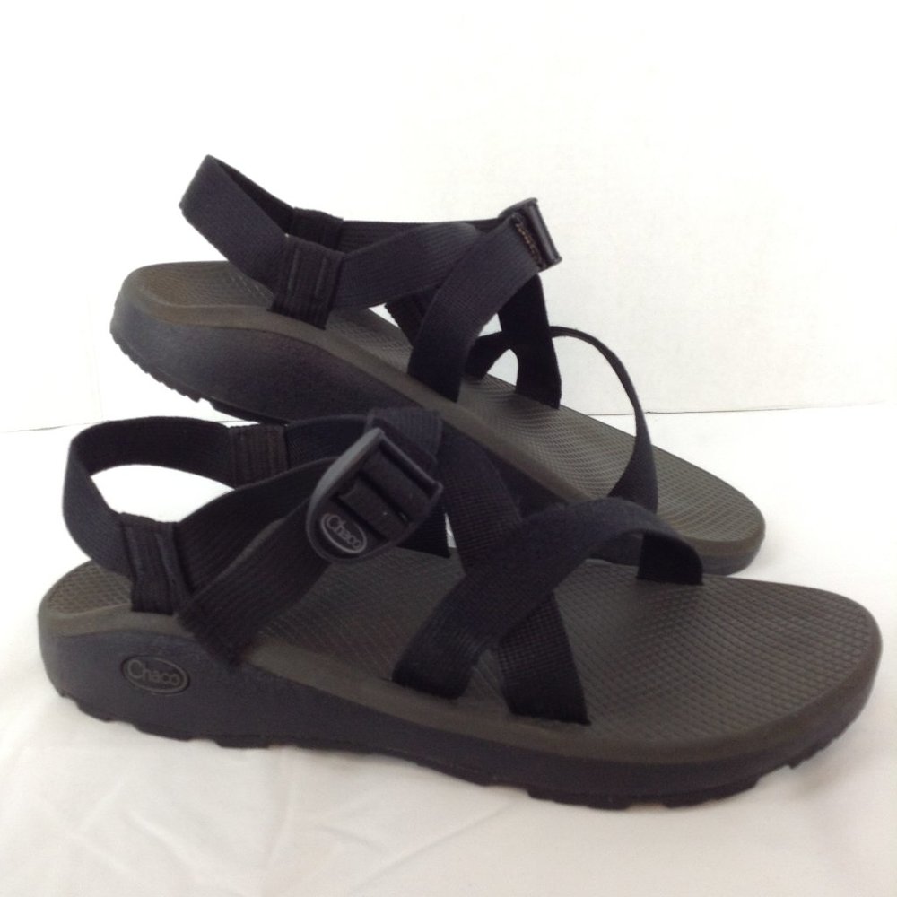 Chaco Black Nylon Adjustable Straps Open Toe EcoTread Sandals